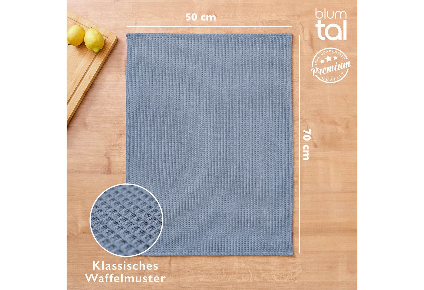 Blumtal Geschirrtuch Set 50x70 oder 30x30 cm, 100% Baumwolle, (4-tlg), Saugfähig, schnell trocknend, waschbar, 100% Baumwolle – Bild 3 von 5
