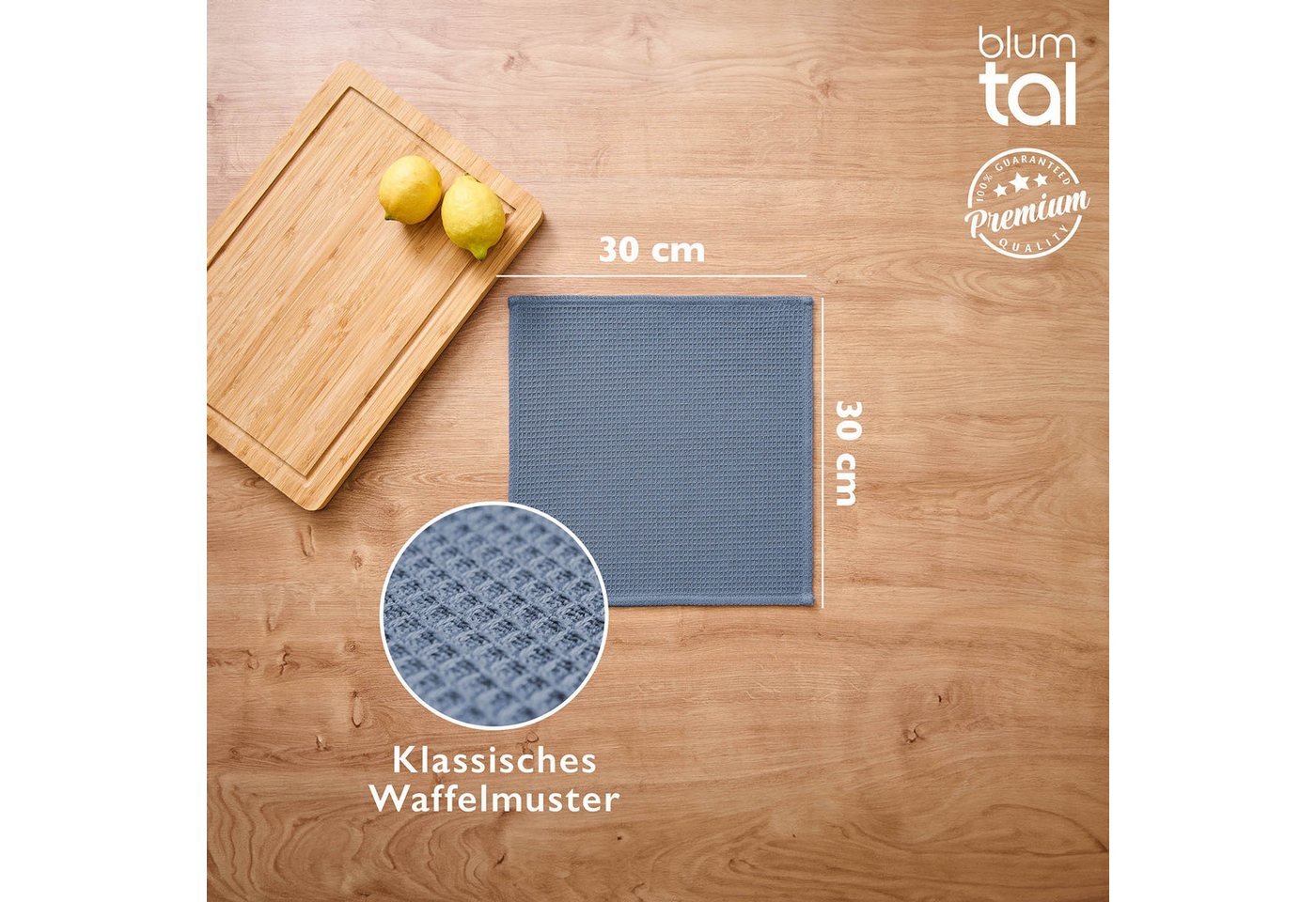 Blumtal Geschirrtuch Set 50x70 oder 30x30 cm, 100% Baumwolle, (10-tlg), Saugfähig, schnell trocknend, waschbar, 100% Baumwolle – Bild 3 von 5