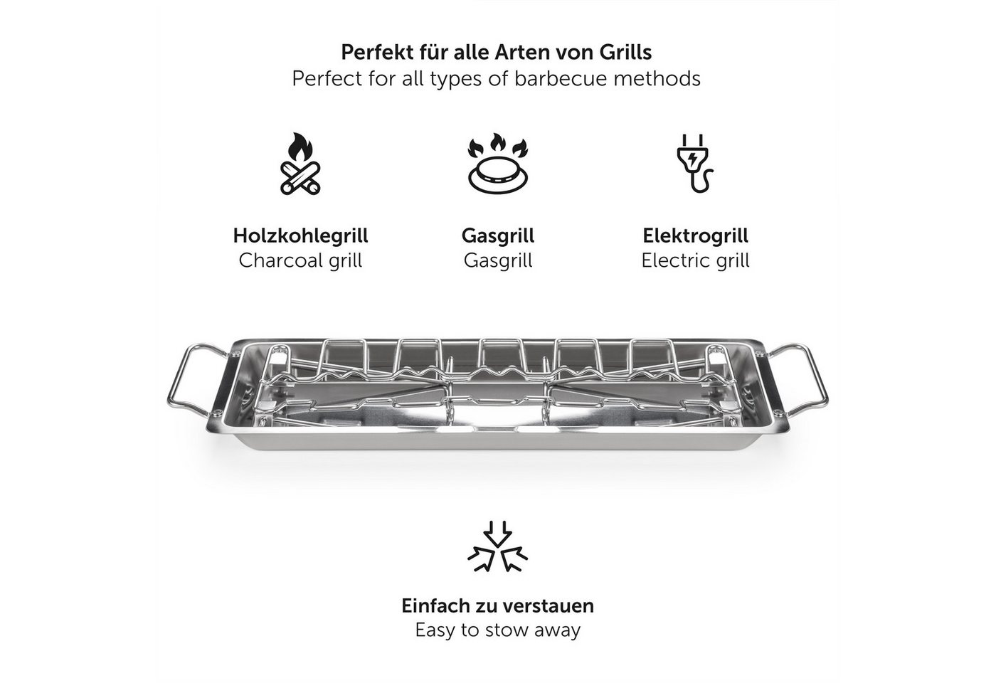 Blumtal Hähnchenbräter Robuster Hähnchen Grill Ständer, für 12 Schenkel, Edelstahl, rostfrei und Spülmaschinengeeignet – Bild 4 von 5