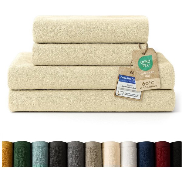 Blumtal Handtuch Set Premium 4/6-tlg. Frottier Dusch- (70x140 cm) & Handtuch (50x100 cm), Frottee (Set, 4-St), 100% Baumwolle, Oeko-TEX Zertifiziert