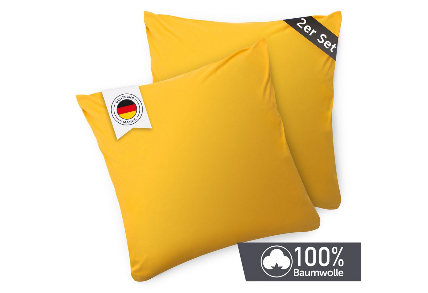 Blumtal Kissenbezug Premium Jersey 2er Set, Oeko-Tex Zertifiziert, (2 Stück), 100% Baumwolle – Bild 2 von 5