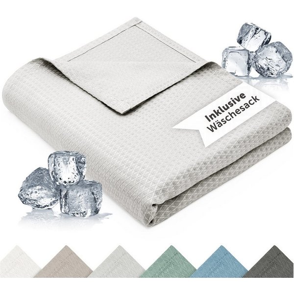 Blumtal Microfaserbettdecke Kühldecke Sommerdecke Bambus, selbstkühlende Decke, OEKO-TEX zertifizierte kühlende Decke für Sofa, Sommer & Reisen