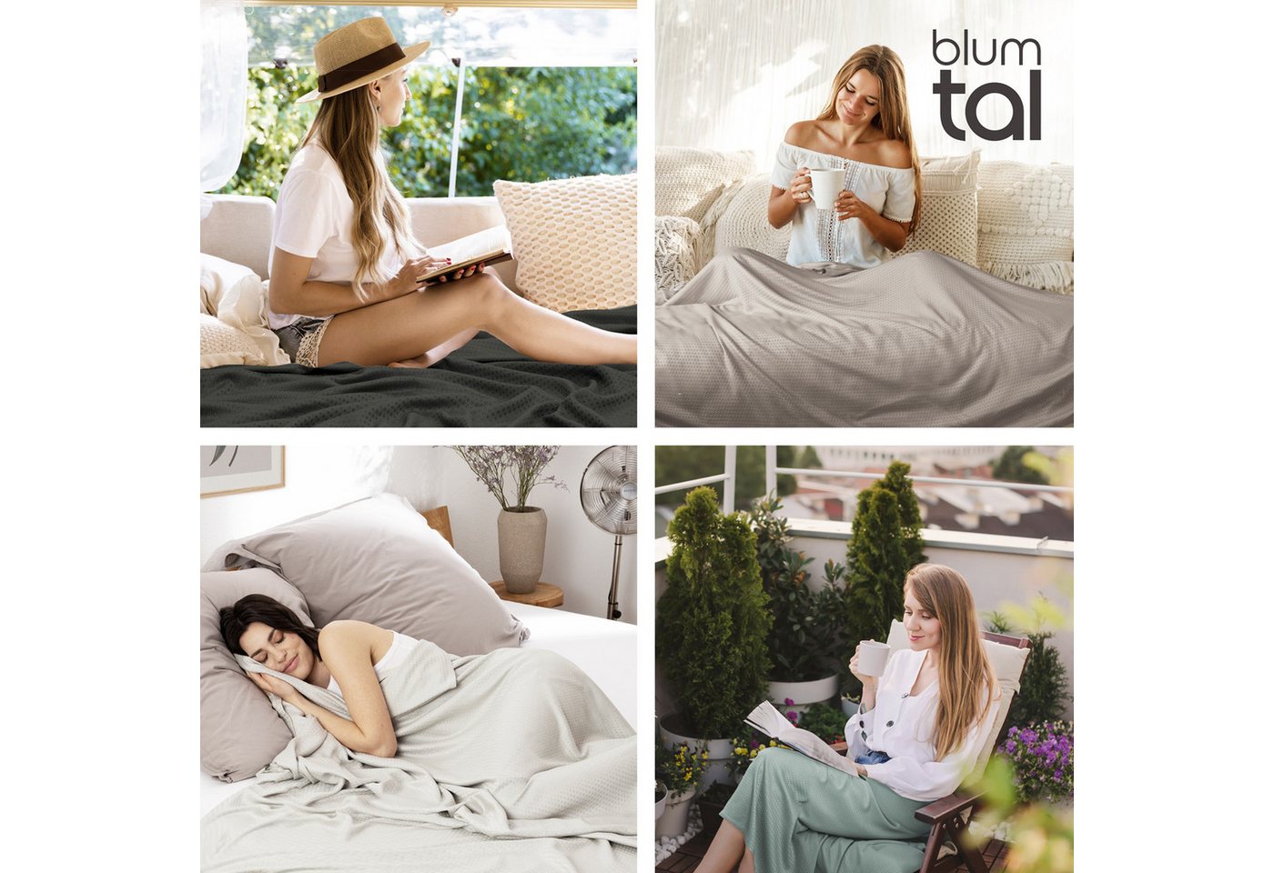 Blumtal Microfaserbettdecke Kühldecke Sommerdecke Bambus, selbstkühlende Decke, OEKO-TEX zertifizierte kühlende Decke für Sofa, Sommer & Reisen – Bild 5 von 5