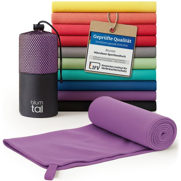 Blumtal Sporthandtuch Mikrofaser Handtuch - kompakte Mikrofaser Handtücher, Mikrofaser (inkl. Transporttasche, einzeln oder als Set verfügbar, 1-St), ultra leic