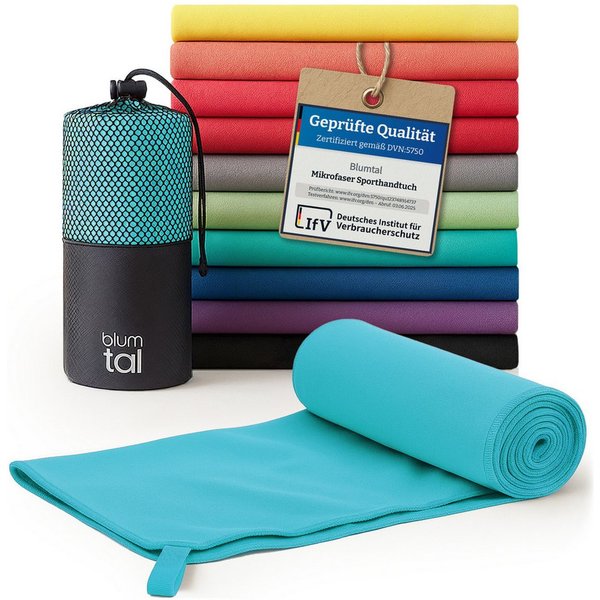 Blumtal Sporthandtuch Mikrofaser Handtuch - kompakte Mikrofaser Handtücher, Mikrofaser (inkl. Transporttasche, einzeln oder als Set verfügbar, 1-St), ultra leic