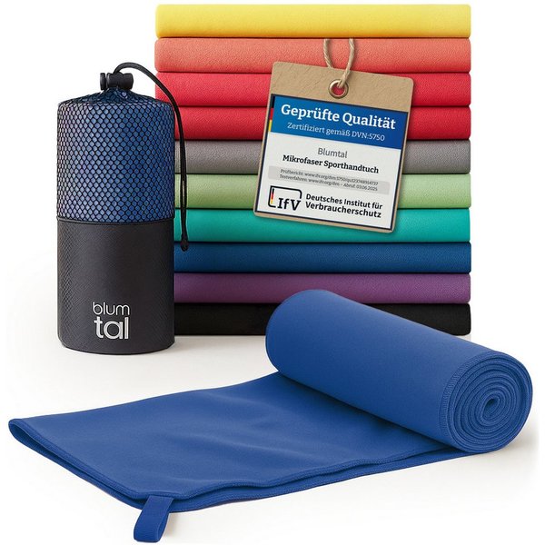 Blumtal Sporthandtuch Mikrofaser Handtuch - kompakte Mikrofaser Handtücher, Mikrofaser (inkl. Transporttasche, einzeln oder als Set verfügbar, 1-St), ultra leic