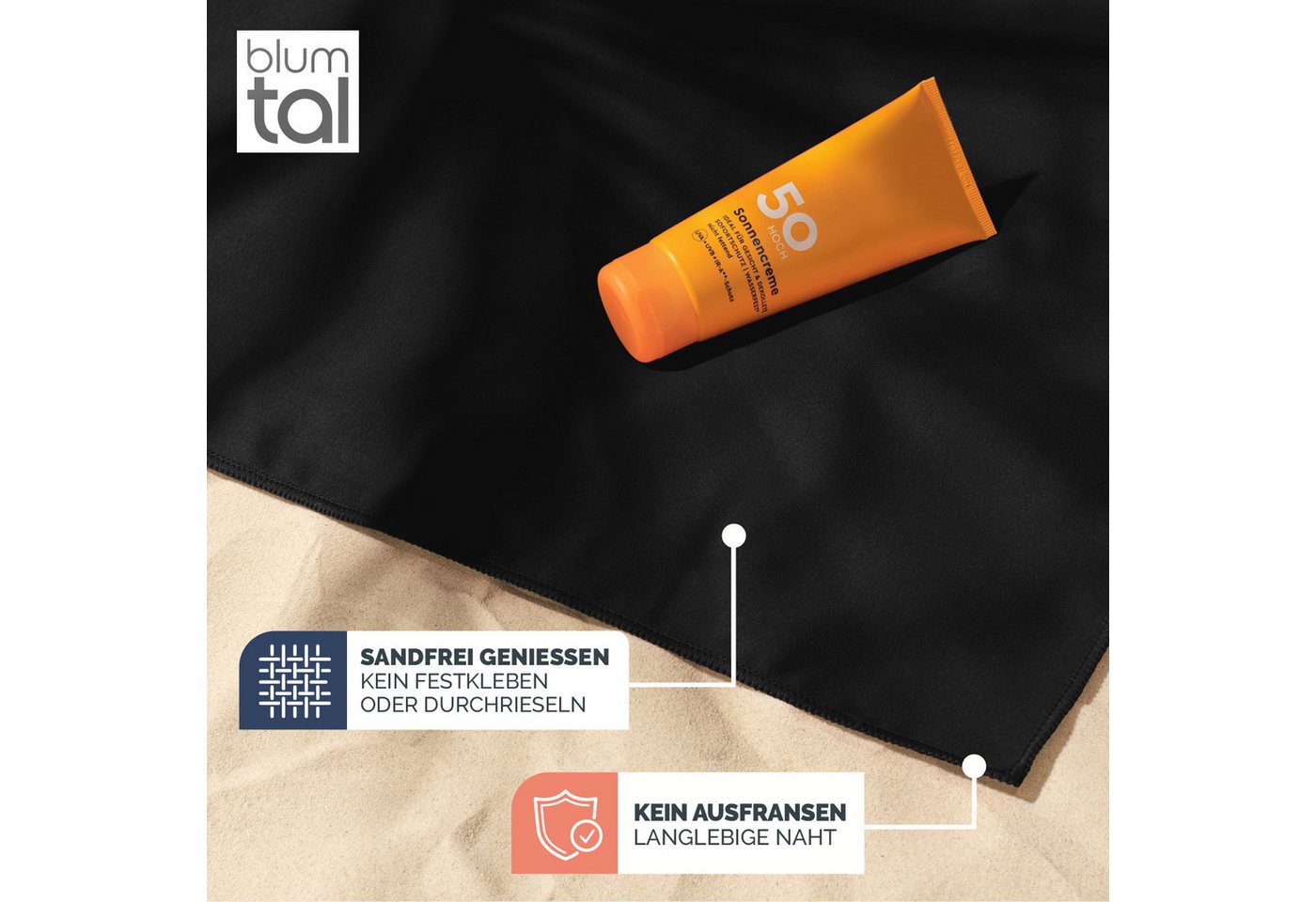 Blumtal Sporthandtuch Mikrofaser Handtuch - kompakte Mikrofaser Handtücher, Mikrofaser (inkl. Transporttasche, einzeln oder als Set verfügbar, 2-St), ultra leic – Bild 2 von 5