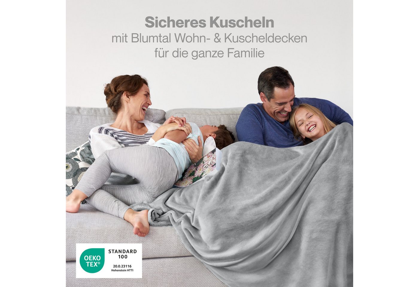Wohndecke Kuschelige Fleecedecke, Oeko-Tex zertifizierte Decke, Blumtal – Bild 2 von 5