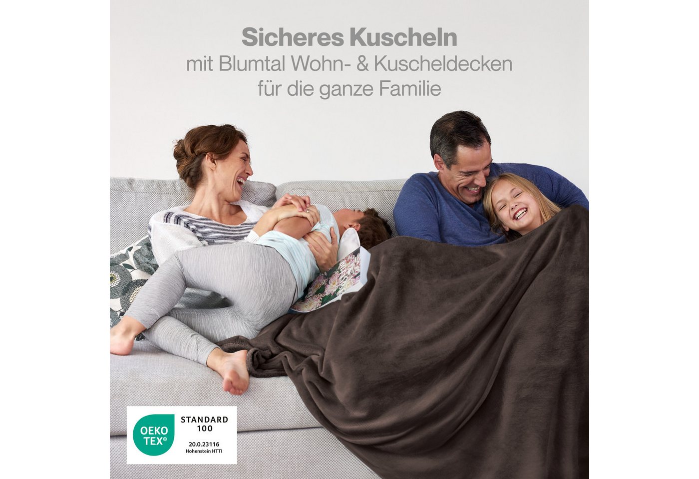 Wohndecke Kuschelige Fleecedecke, Oeko-Tex zertifizierte Decke, Blumtal – Bild 2 von 5