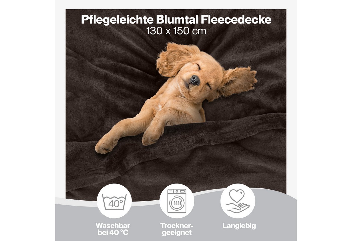 Wohndecke Kuschelige Fleecedecke, Oeko-Tex zertifizierte Decke, Blumtal – Bild 3 von 5