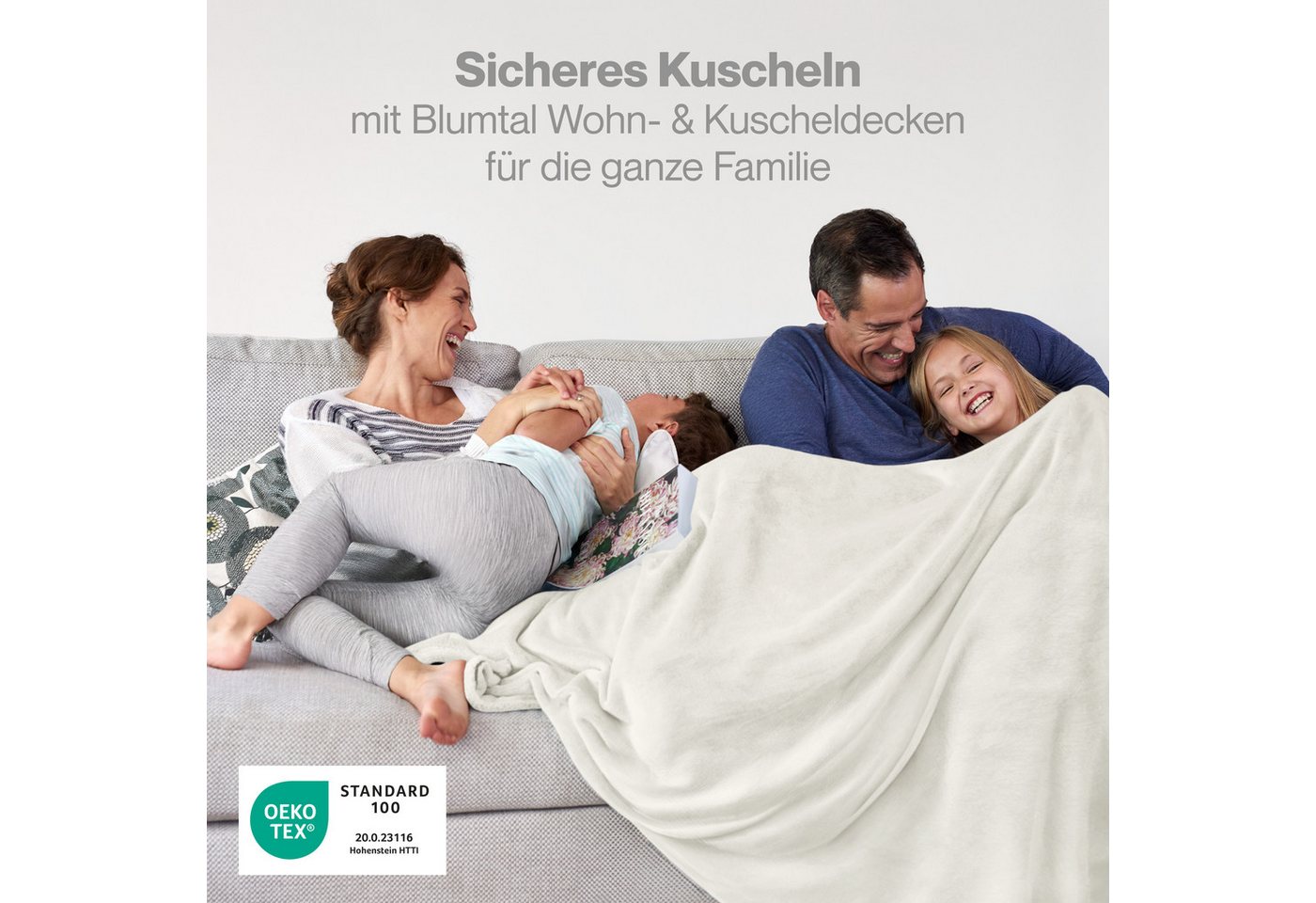 Wohndecke Kuschelige Fleecedecke, Oeko-Tex zertifizierte Decke, Blumtal – Bild 2 von 5