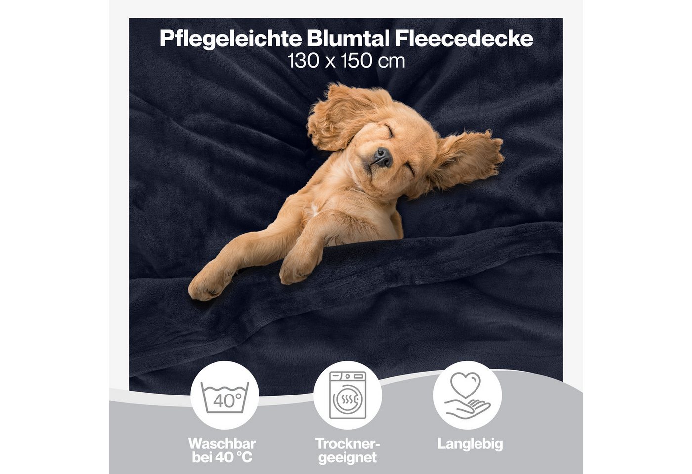 Wohndecke Kuschelige Fleecedecke, Oeko-Tex zertifizierte Decke, Blumtal – Bild 3 von 5