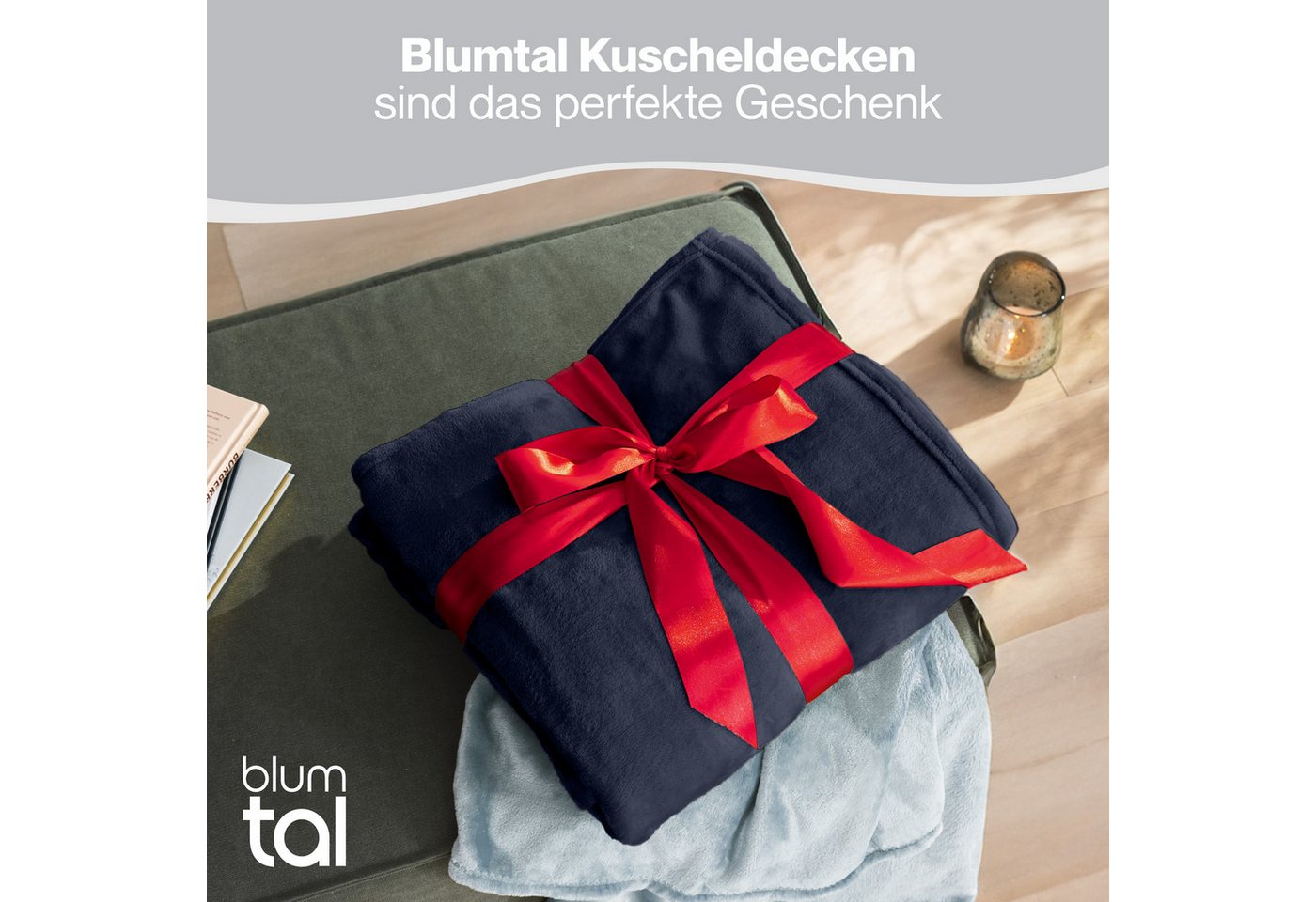 Wohndecke Kuschelige Fleecedecke, Oeko-Tex zertifizierte Decke, Blumtal – Bild 5 von 5