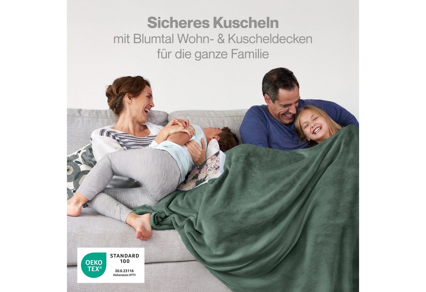 Wohndecke Kuschelige Fleecedecke, Oeko-Tex zertifizierte Decke, Blumtal – Bild 2 von 5