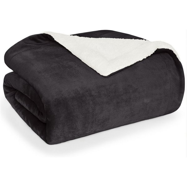 Wohndecke Premium Sherpa Kuscheldecke, Oeko-TEX Zertifiziert, Blumtal, Sofa Decke mit Dicker Sherpa-Innenseite, extra dick & wärmend