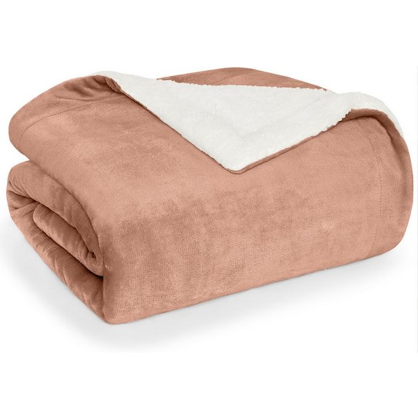 Wohndecke Premium Sherpa Kuscheldecke, Oeko-TEX Zertifiziert, Blumtal, Sofa Decke mit Dicker Sherpa-Innenseite, extra dick & wärmend