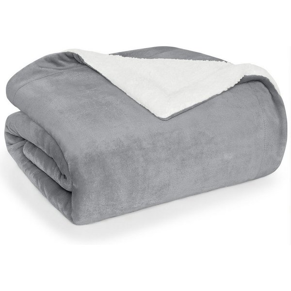 Wohndecke Premium Sherpa Kuscheldecke, Oeko-TEX Zertifiziert, Blumtal, Sofa Decke mit Dicker Sherpa-Innenseite, extra dick & wärmend