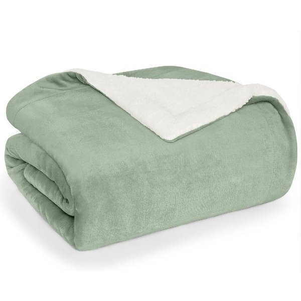 Wohndecke Premium Sherpa Kuscheldecke, Oeko-TEX Zertifiziert, Blumtal, Sofa Decke mit Dicker Sherpa-Innenseite, extra dick & wärmend