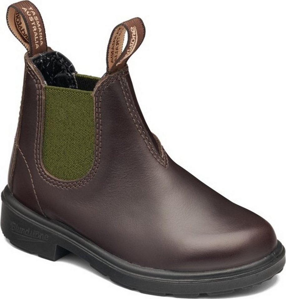 Blundstone #2394 Stiefel Brown Leather with Olive Elastic (Kids) – Bild 3 von 5