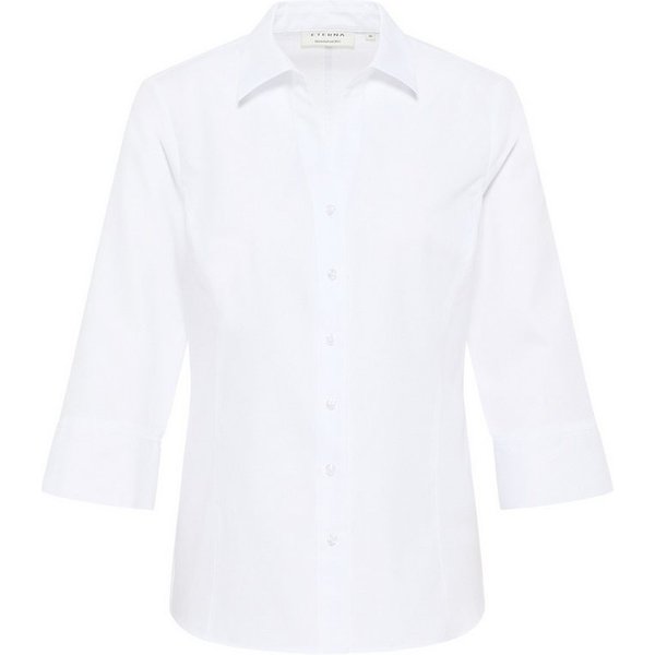 Eterna Blusentop ETERNA CLASSIC FIT 3/4 Arm Bluse weiss strukturiert 7001-00-R786