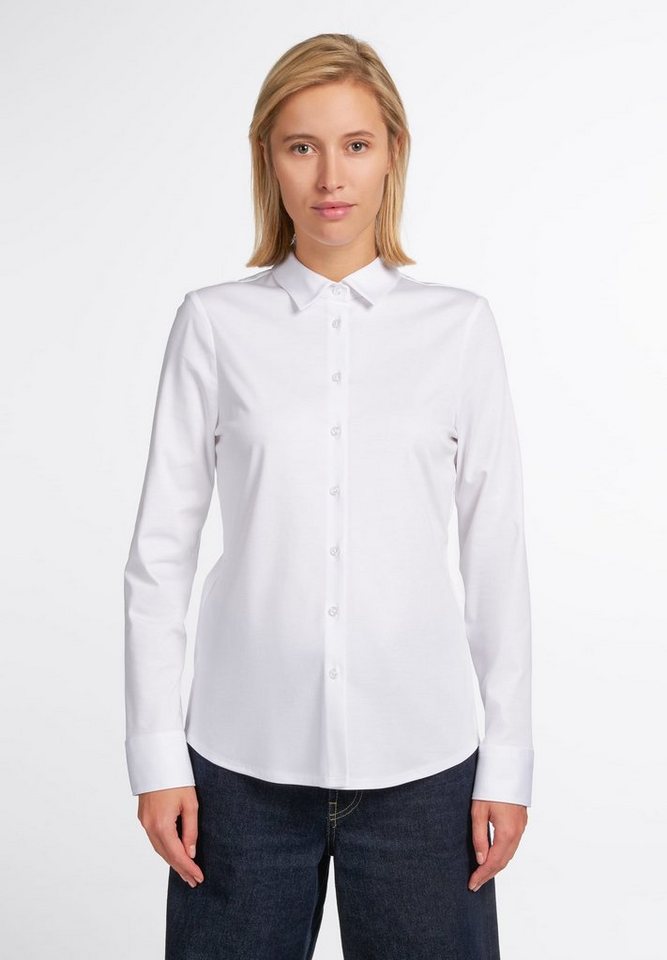 Eterna Blusentop ETERNA FITTED Langarm Bluse weiss jersey 5158-00-DF05 – Bild 2 von 5