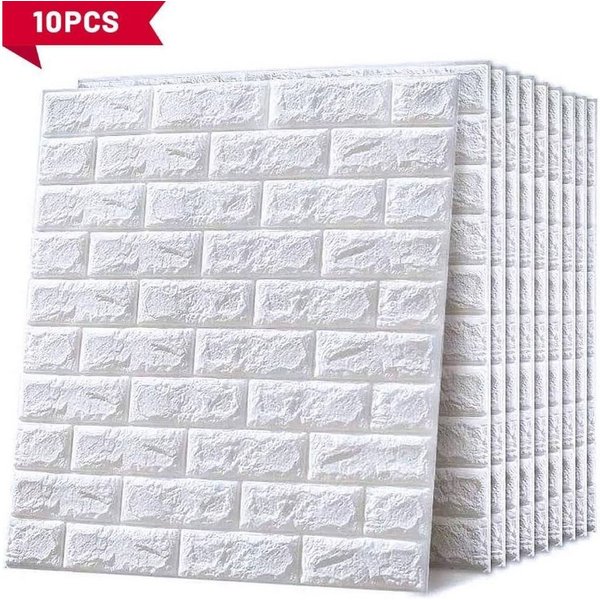 Blusmart 3D-Wandtattoo 10er-Pack selbstklebende 3D-Wandpaneele (35 cm x 38,5 cm, wasserfeste Tapete, Wohnzimmertapete, Wohndeko), Geeignet für Schlafzimmer, Woh