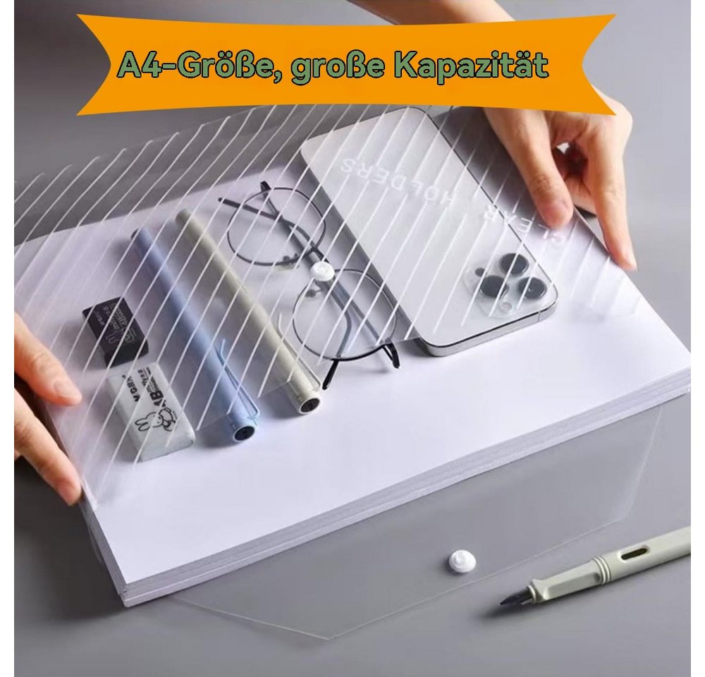 Blusmart Dokumententasche A4 Transparente Datei Tasche mit Schnappverschluss (Student Organizer Informationen Tasche, 10-tlg., Ordner Schreibwaren), Für Dokumen – Bild 5 von 5