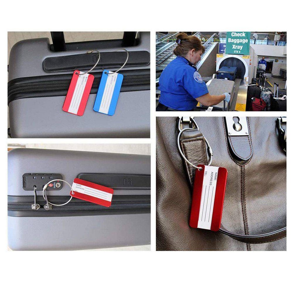 Blusmart Gepäckanhänger Kofferanhänger (6 Farben, 1-St., Gepäckanhänger aus Aluminium) Gepäckanhänger aus Metall – Bild 3 von 5