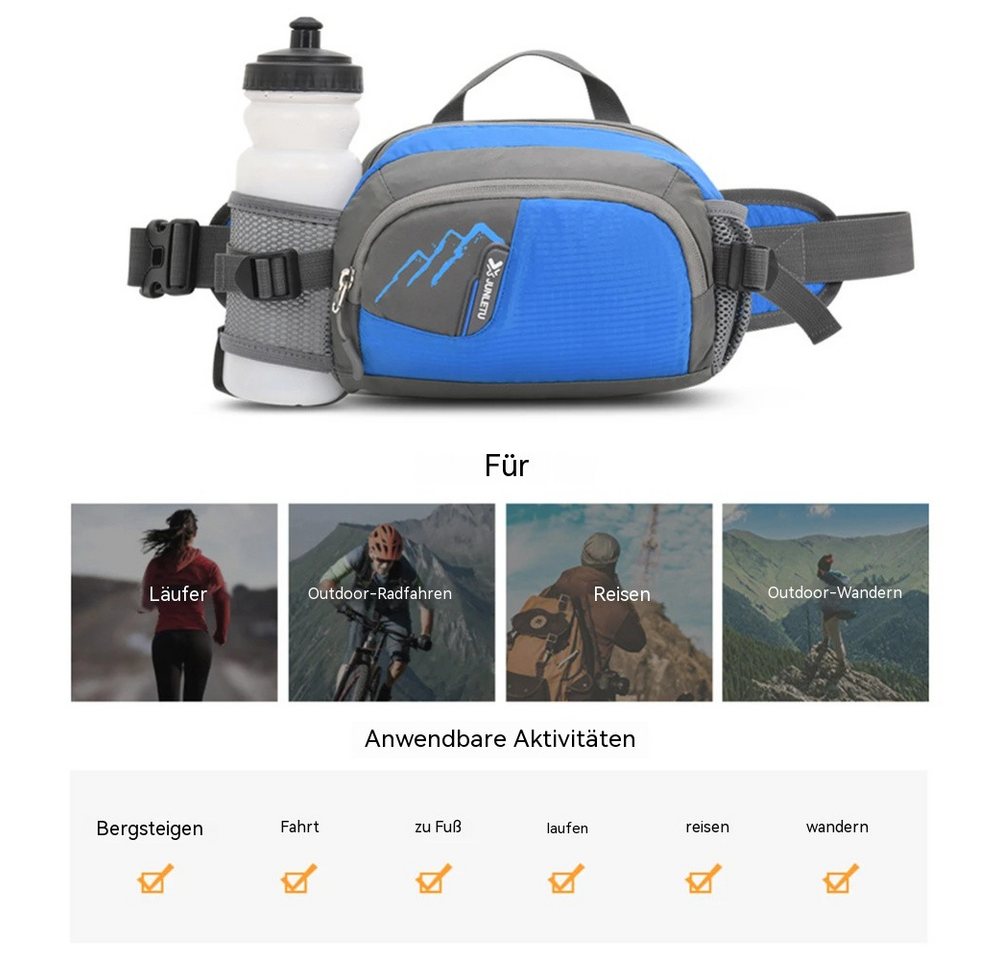 Blusmart Gürteltasche Laufgürtel, Geldbörse, Handytasche (Nylon-Sling-Hüfttasche mit Flaschenhalter, Multifunktional wasserdicht), Für Laufen, Wandern, Trinkbeu – Bild 3 von 5
