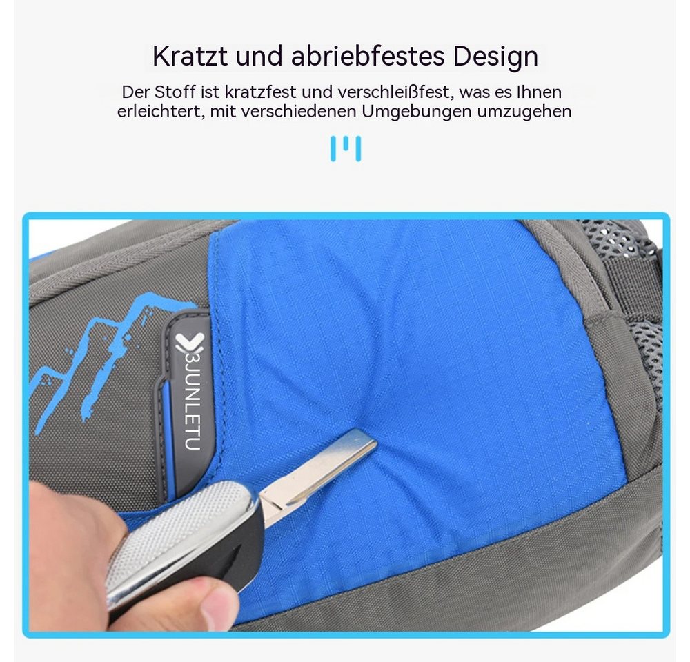 Blusmart Gürteltasche Laufgürtel, Geldbörse, Handytasche (Nylon-Sling-Hüfttasche mit Flaschenhalter, Multifunktional wasserdicht), Für Laufen, Wandern, Trinkbeu – Bild 5 von 5