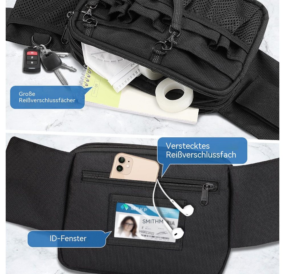 Blusmart Gürteltasche Multifunktionale Krankenschwester-Hüfttasche (Reißfest & langlebig, Werkzeuggürtel-Organizer für Stethoskope), Für Pflegekräfte und Pflege – Bild 4 von 5
