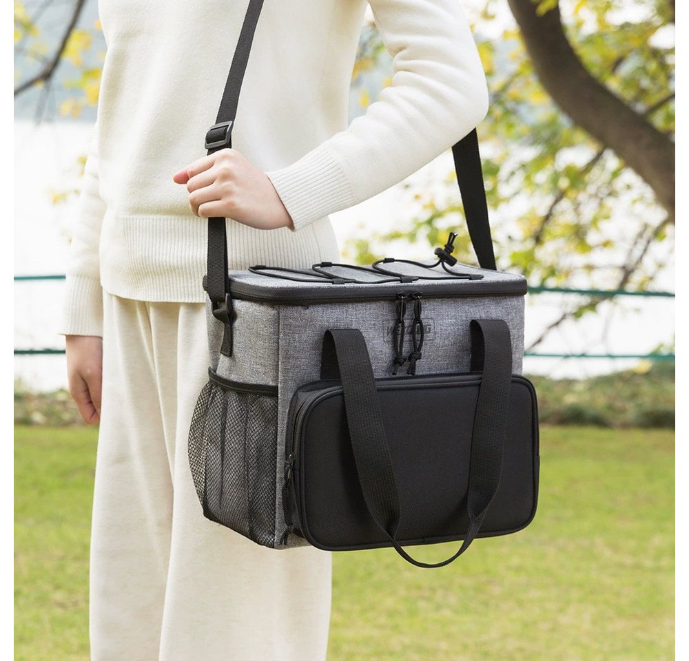 Blusmart Kühltasche Tragbare Thermo-Lunchtasche mit Schultergurt & Mehrere Fächer, 13 l, Für Picknicks, Grillen, Strand, Büro und andere Aktivitäten – Bild 3 von 5