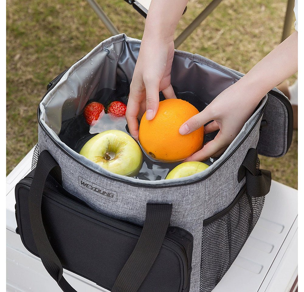 Blusmart Kühltasche Tragbare Thermo-Lunchtasche mit Schultergurt & Mehrere Fächer, 13 l, Für Picknicks, Grillen, Strand, Büro und andere Aktivitäten – Bild 4 von 5