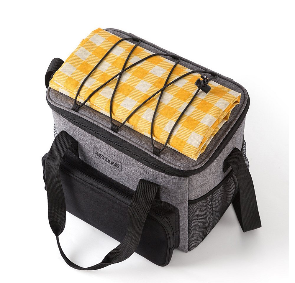 Blusmart Kühltasche Tragbare Thermo-Lunchtasche mit Schultergurt & Mehrere Fächer, 13 l, Für Picknicks, Grillen, Strand, Büro und andere Aktivitäten – Bild 5 von 5
