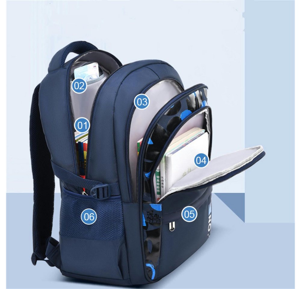 Blusmart Schulrucksack Kinderrucksäcke, orthopädische Rucksäcke (Leichtgewichtig Casual Stylisch, Tissu imperméable), Für Grund- und Mittelschüler – Bild 3 von 5