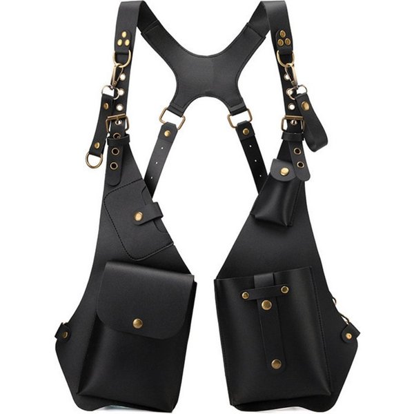 Blusmart Schultertasche Doppelte Schultertasche, Schulterholstertasche (Wasserdichte Retro-Achselholstertasche, mit verstellbarem Riemen), Für Geldbörse, Handy 