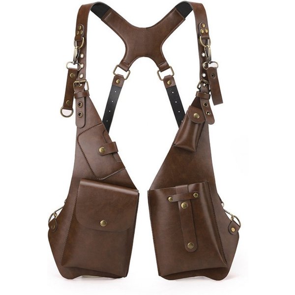 Blusmart Schultertasche Doppelte Schultertasche, Schulterholstertasche (Wasserdichte Retro-Achselholstertasche, mit verstellbarem Riemen), Für Geldbörse, Handy 