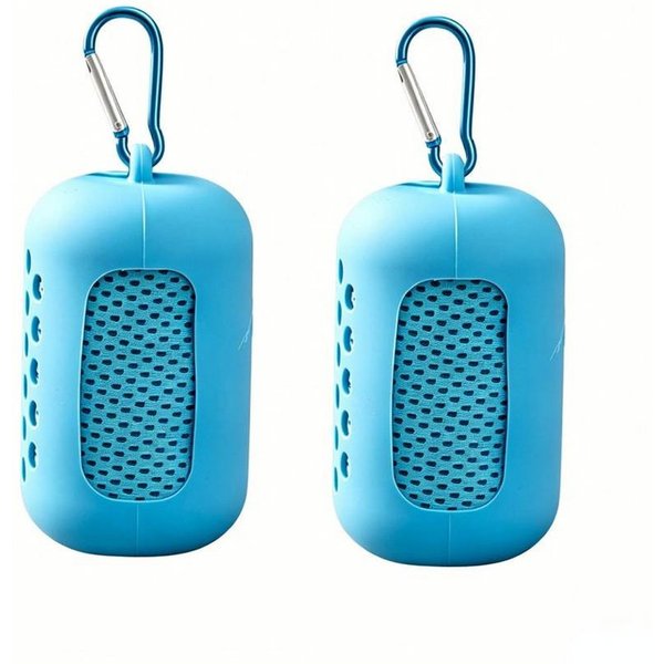 Blusmart Sporthandtuch Leichtes, schnelltrocknendes Kühlhandtuch, (mit Silikonhülle und Karabinerhaken, 2-St), Mikrofaser Handtuch, Für Sport, Wandern, Strand u