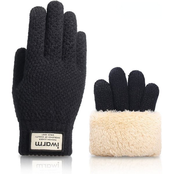 Blusmart Strickhandschuhe Strickhandschuhe für den Winter mit Touchscreen (Doppel-schicht Warme, Einheitsgröße, Unisex) Für Radtouren im Freien, warme Strickhan