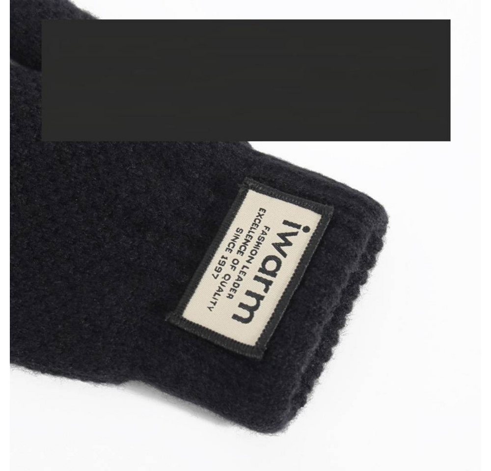 Blusmart Strickhandschuhe Strickhandschuhe für den Winter mit Touchscreen (Doppel-schicht Warme, Einheitsgröße, Unisex) Für Radtouren im Freien, warme Strickhan – Bild 4 von 5
