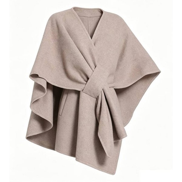 Blusmart Strickponcho Damen Strick Poncho Cape (V-Ausschnitt, Einheitsgröße, Warm Umhang Überwurf) Für Herbst Winter Frühling, Unifarben