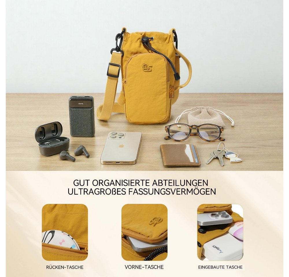 Blusmart Umhängetasche Lässige, minimalistische, leichte Schultertasche für Damen (Wasserdichtes Oxford-Gewebe, Umhängetasche mit Kordelzug), Für Wanderungen – Bild 4 von 5