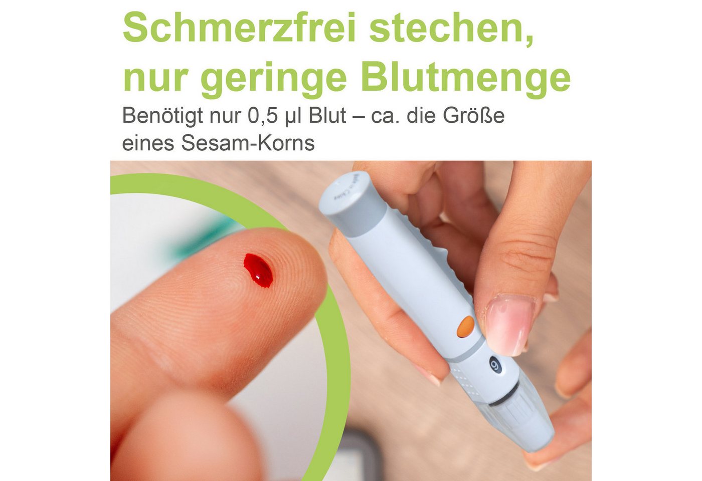 ADIA Blutzuckermessgerät adia Blutzuckermessgerät Set + 110 Teststreifen + 110 Lanzetten mmol/l – Bild 3 von 4
