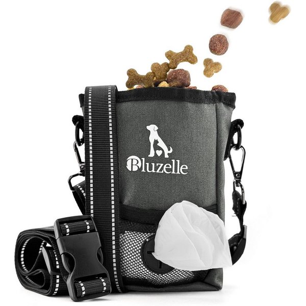Bluzelle Leckerlibeutel, Leckerli Tasche für Hunde / Inhalt 650ml / Magnetverschluss / mit Gurt