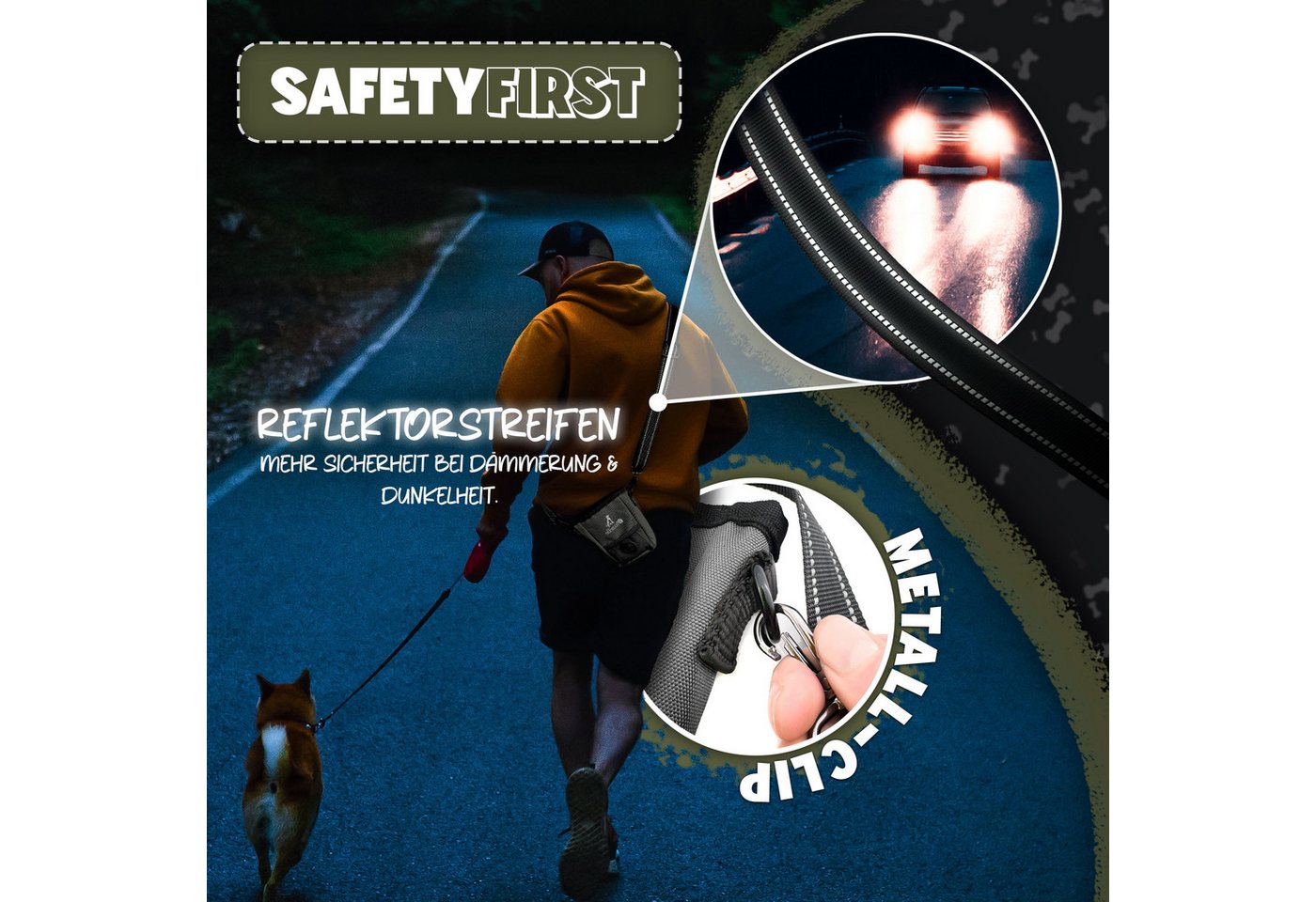Bluzelle Leckerlibeutel, Leckerli Tasche für Hunde / Inhalt 650ml / Magnetverschluss / mit Gurt – Bild 5 von 5