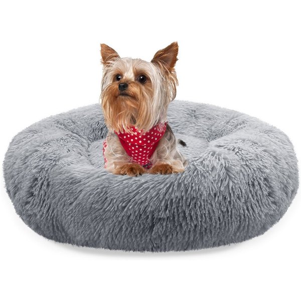 Bluzelle Tierbett Premium Hundebett Hundekissen Donut / Katzenbett Katzenkissen / XXS, Flauschig Kuschelig Weiches Kunstfell, für Kleine Hunde / Hundekorb / Run