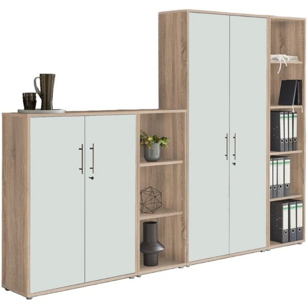 BMG Möbel Aktenschrank Office Edition 4 (Schrankwand Set, 4tlg) abschließbar, matt oder Hochglanz lackiert