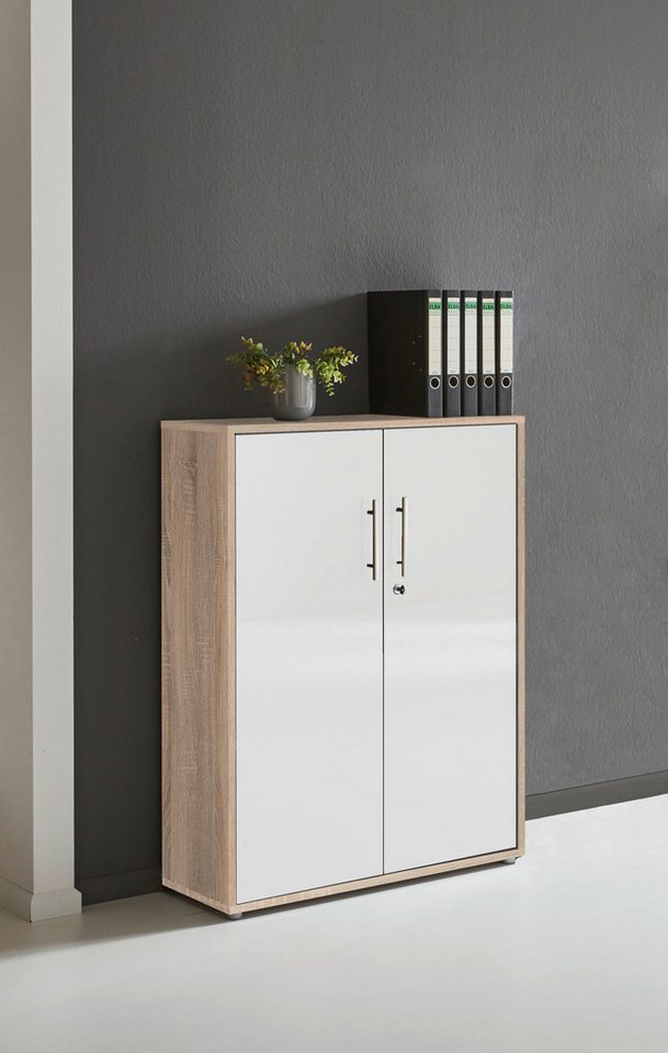 BMG Möbel Aktenschrank Office Edition (Set 15, Büroschrank abschließbar mit Metallgriffen, 2x abschließbarer Aktenschrank, 1x Schubkastenschrank) BxHxT:253,2 x  – Bild 3 von 5