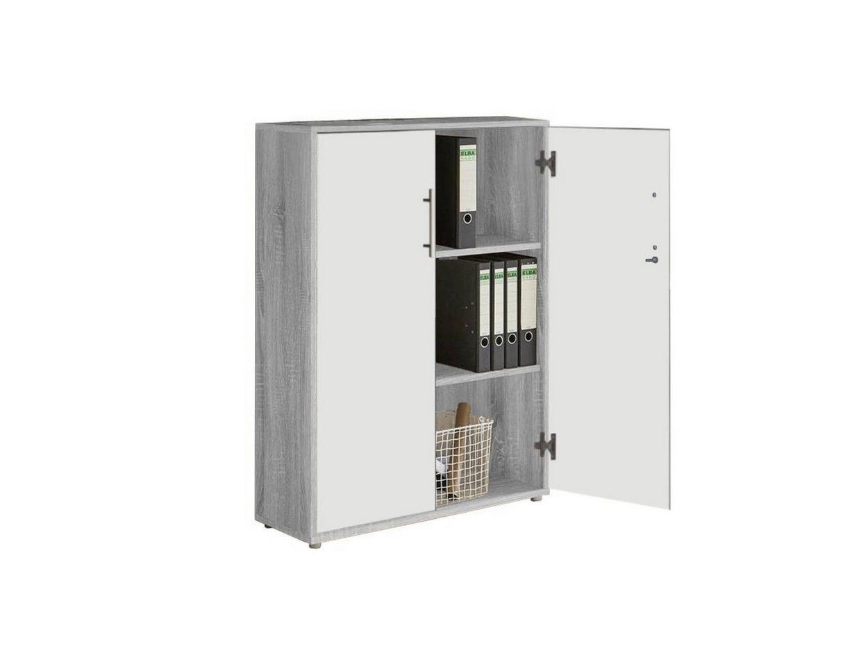 BMG Möbel Aktenschrank Office Edition (Set 15, Büroschrank abschließbar mit Metallgriffen, 2x abschließbarer Aktenschrank, 1x Schubkastenschrank) BxHxT:253,2 x  – Bild 4 von 5