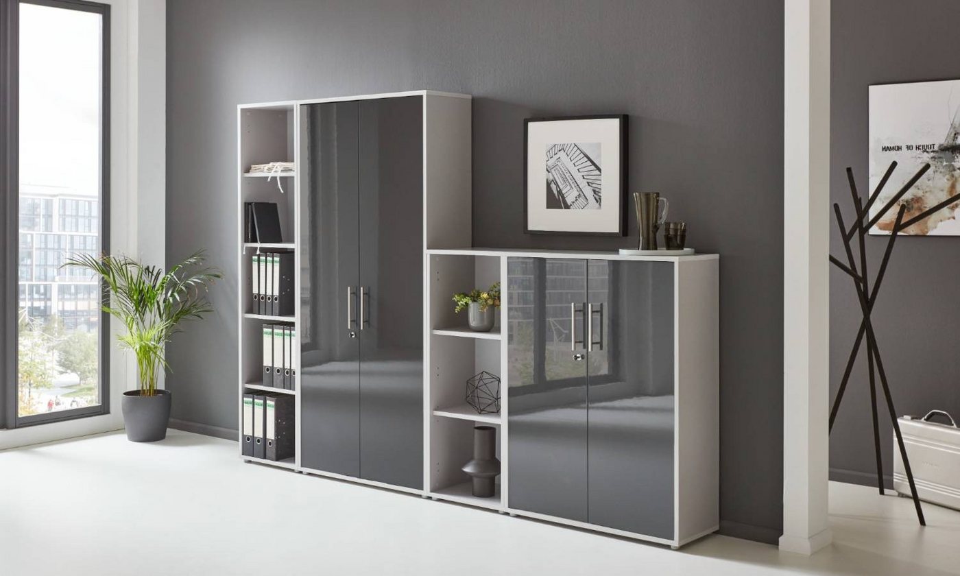 BMG Möbel Büromöbel-Set Office Edition, (Büroset, 6 tlg), Rollcontainer und Aktenschrank abschließbar – Bild 3 von 5